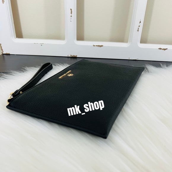 Michael Kors Jet Set Charm Large Zip Clutch Wristlet Black - Picture 6 of 11